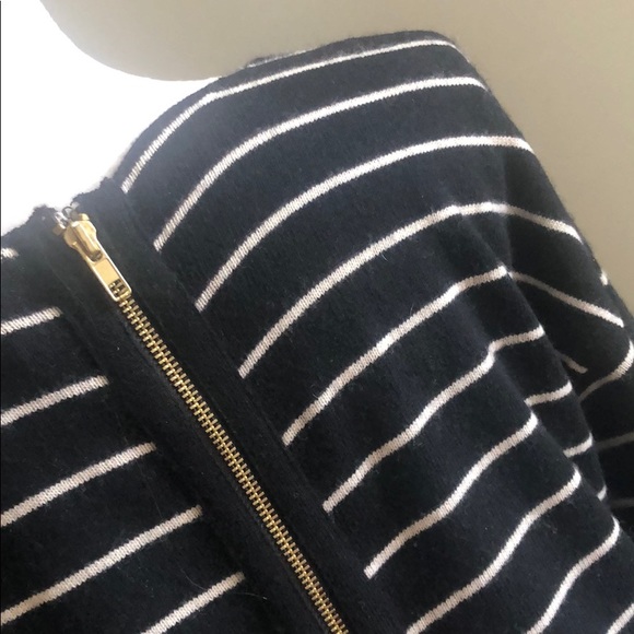 Halogen Cashmere Wool Back Zip Striped Sweater SM - Picture 5 of 7